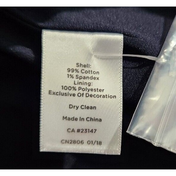 Talbots Skirt Womens Sz 12 Blue Cotton Stretch Sequin Beaded Embellished Hem NWT - Picture 11 of 12